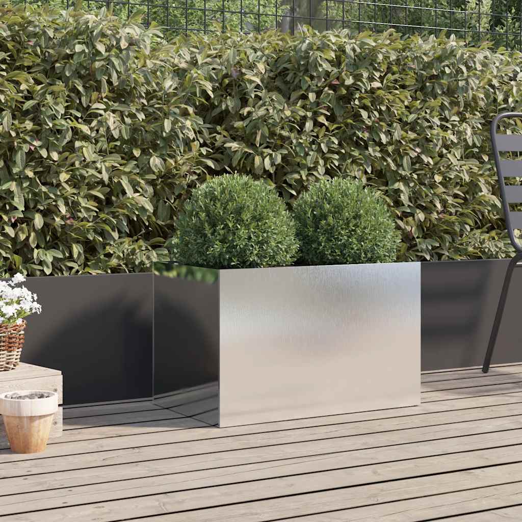 Fioriera Argento 62x40x39 cm in Acciaio Inox