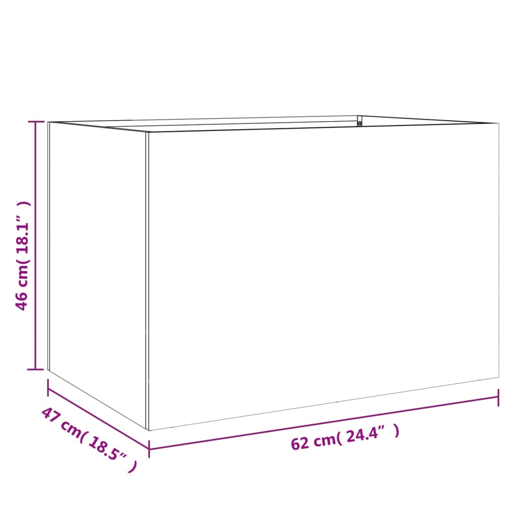 Fioriera Nera 62x47x46 cm in Acciaio