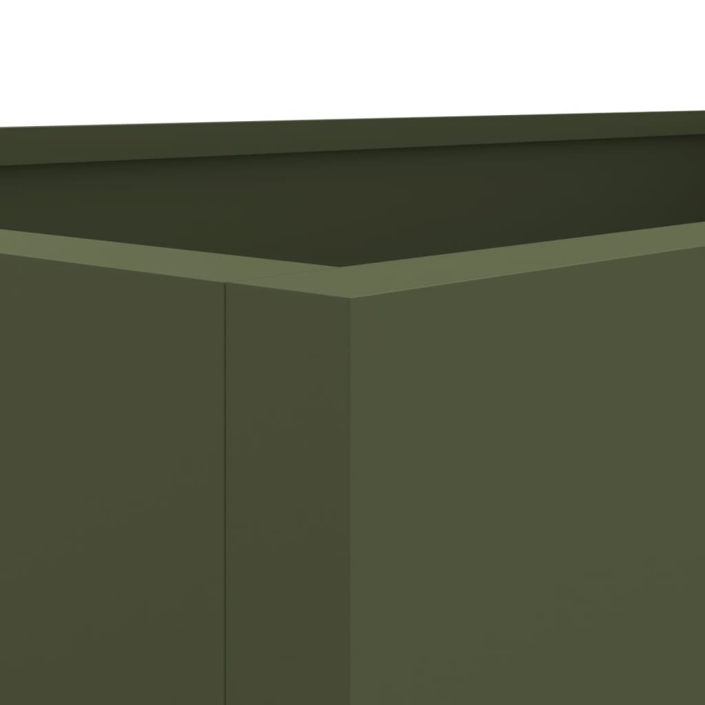 Fioriera Verde Oliva 62x47x46 cm in Acciaio