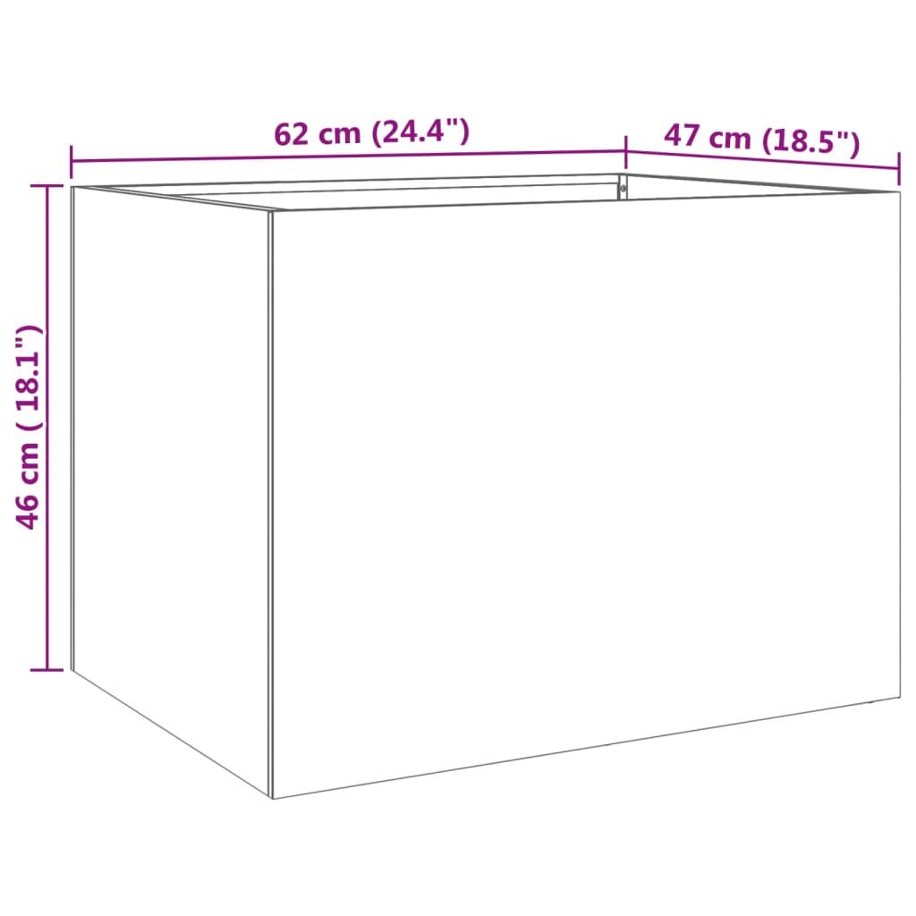 Fioriera Argento 62x47x46 cm in Acciaio Inox