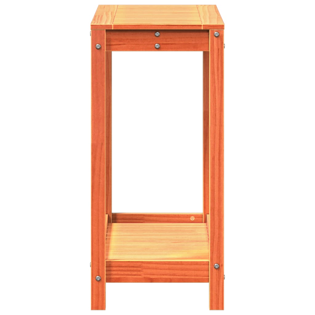 Tavolo Invasatura Ripiano Marrone Cera 82,5x35x75 Massello Pino