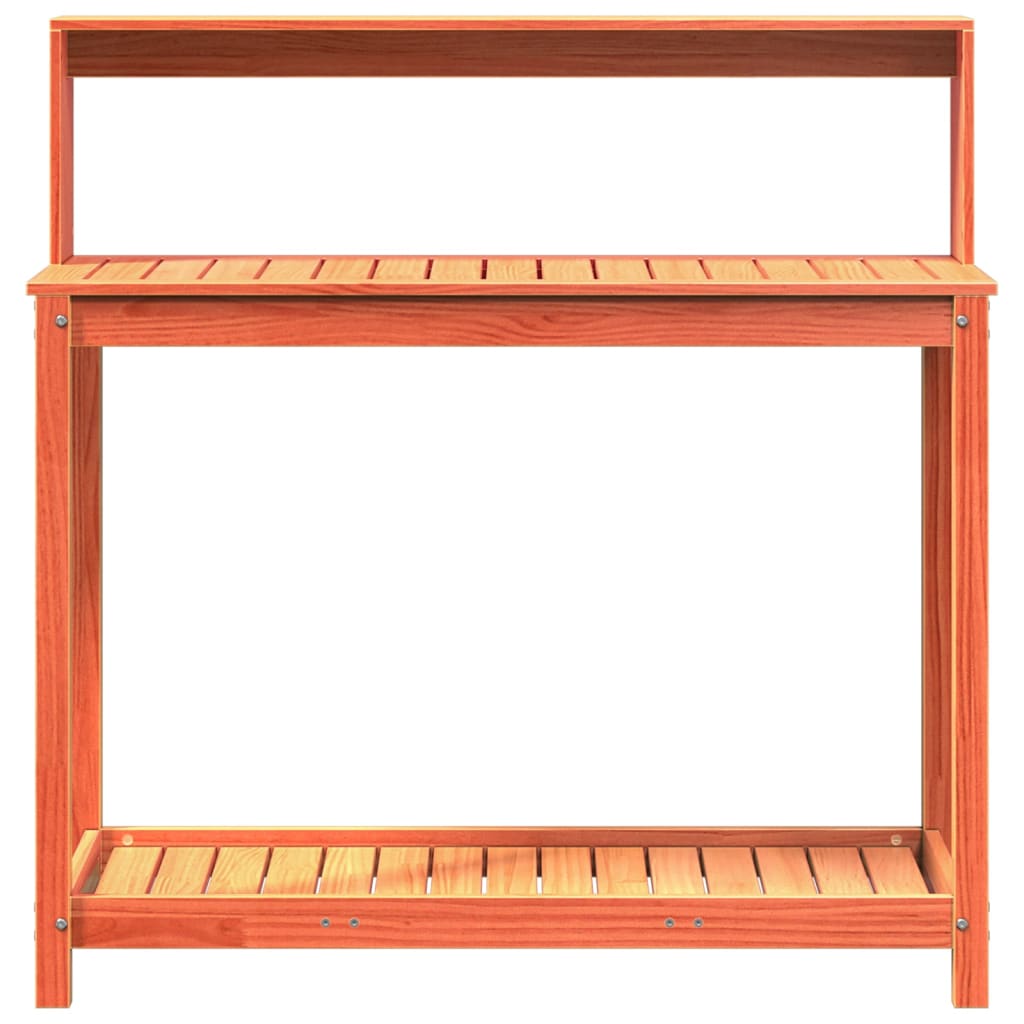 Tavolo Invaso con Ripiani Marrone 108x50x109,5 cm Massello Pino