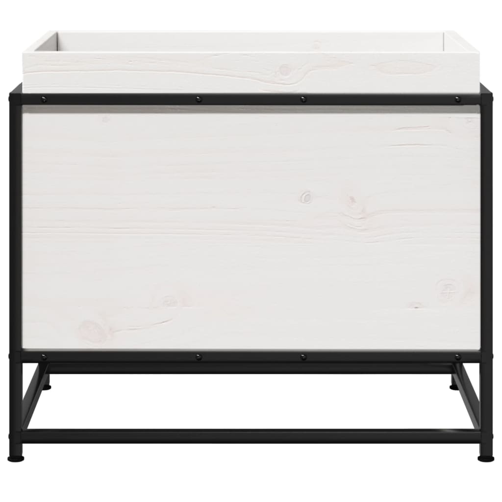 Fioriera da Giardino Bianca 60x40x50 cm Legno Massello di Pino