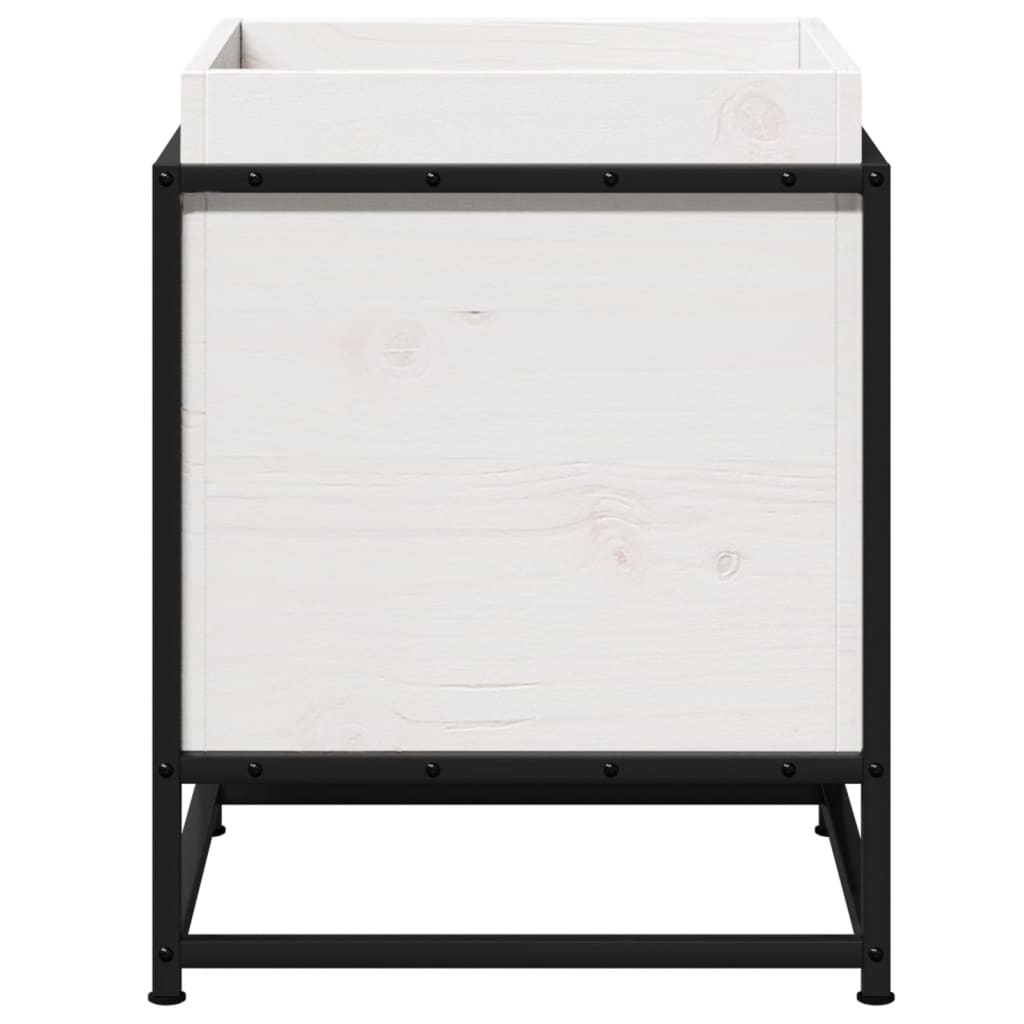 Fioriera da Giardino Bianca 60x40x50 cm Legno Massello di Pino