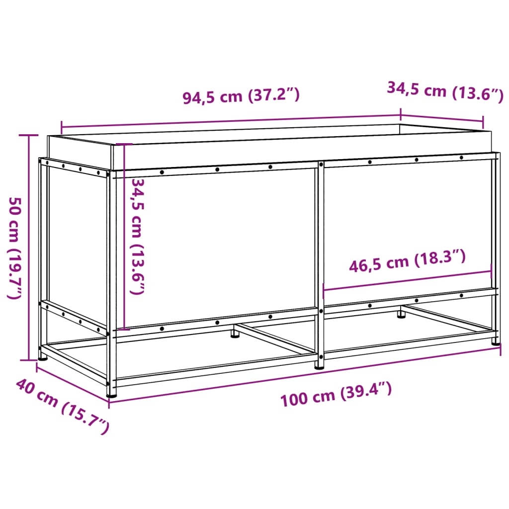 Fioriera da Giardino 100x40x50 cm in Legno di Pino Impregnato