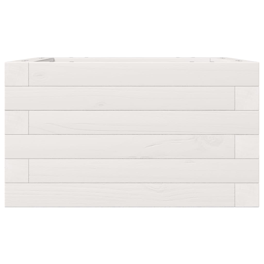 Fioriera da Giardino Bianca 40x40x23 cm Legno Massello di Pino