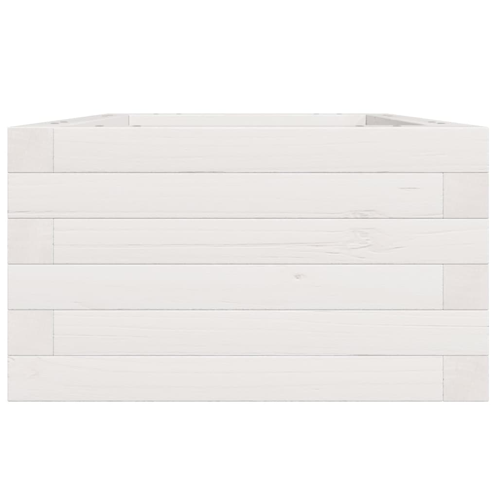 Fioriera da Giardino Bianca 40x40x23 cm Legno Massello di Pino