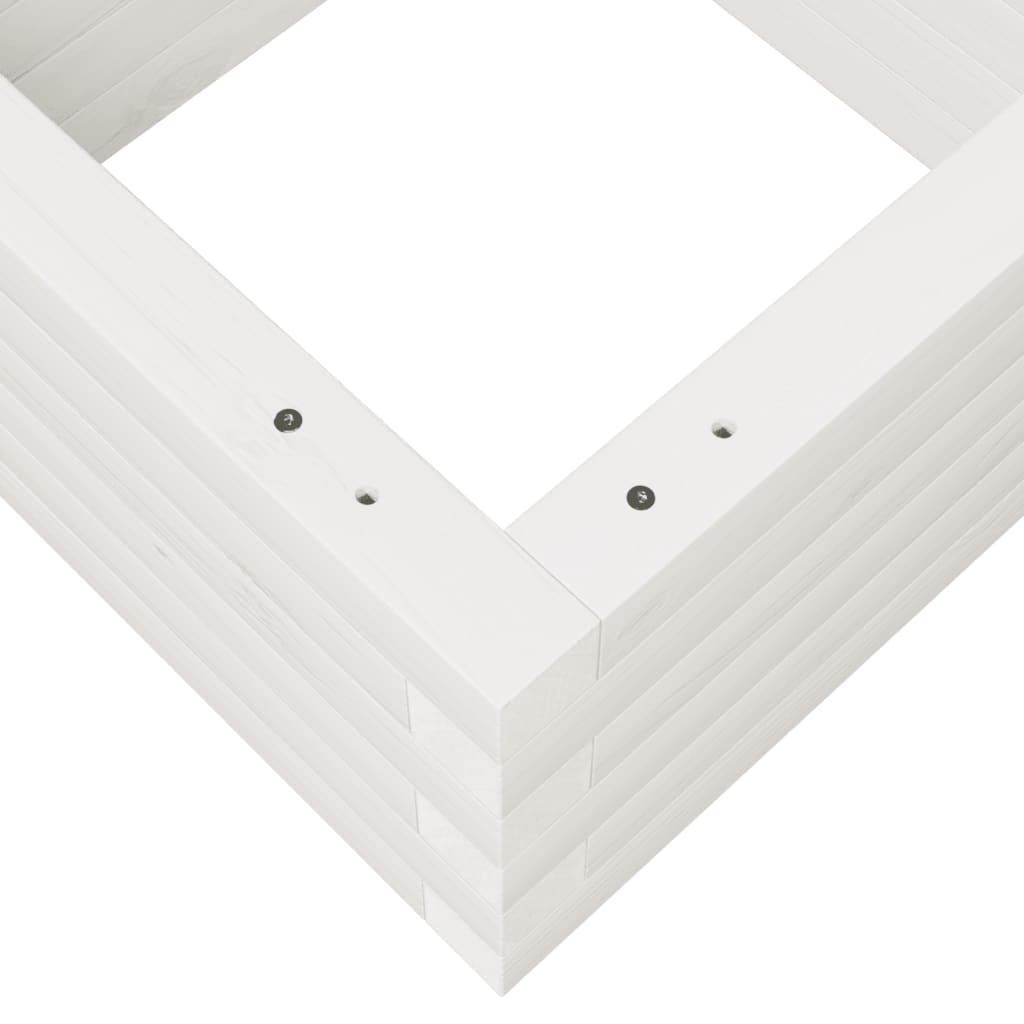 Fioriera da Giardino Bianca 40x40x23 cm Legno Massello di Pino