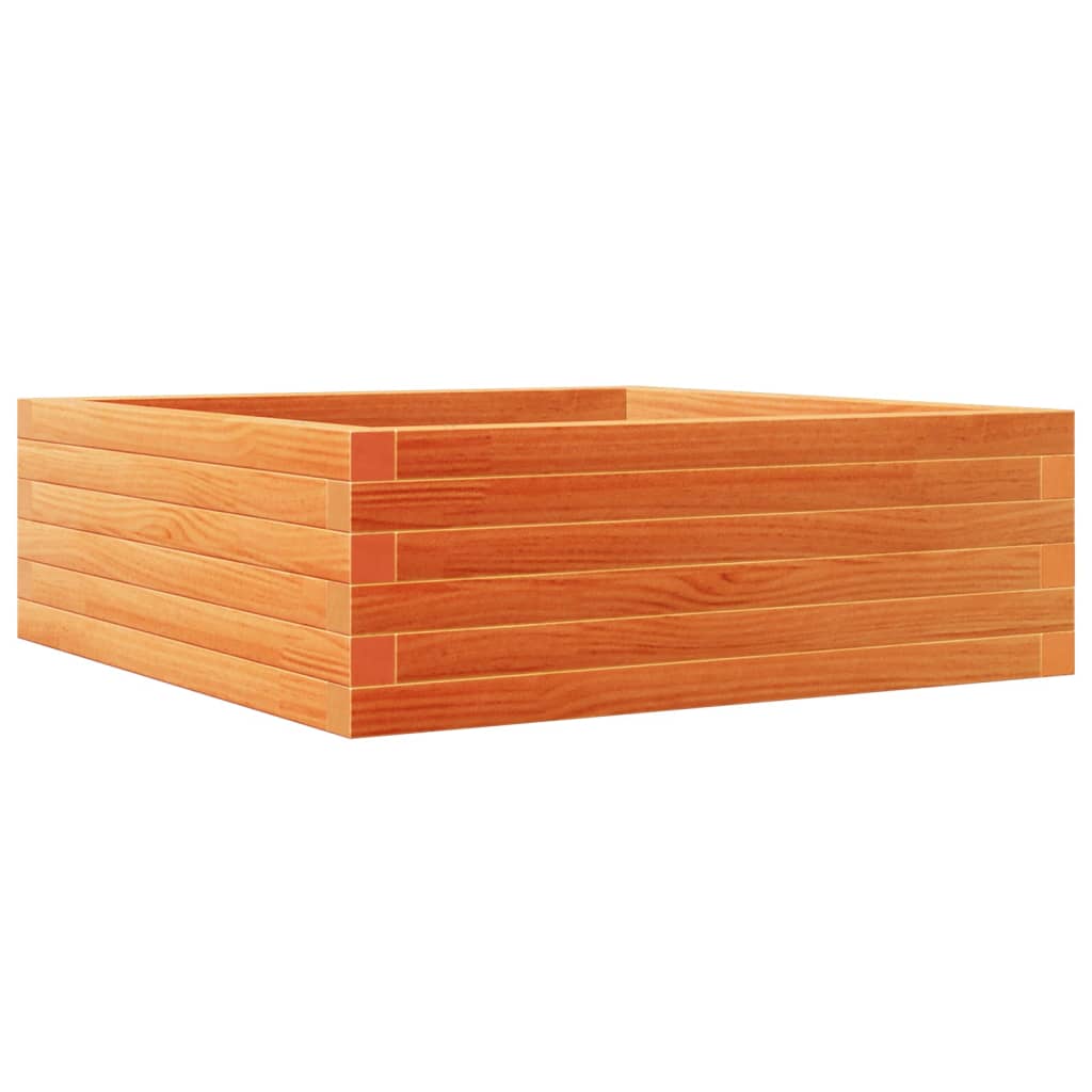 Fioriera Giardino Marrone Cera 70x70x23 cm Legno Massello Pino