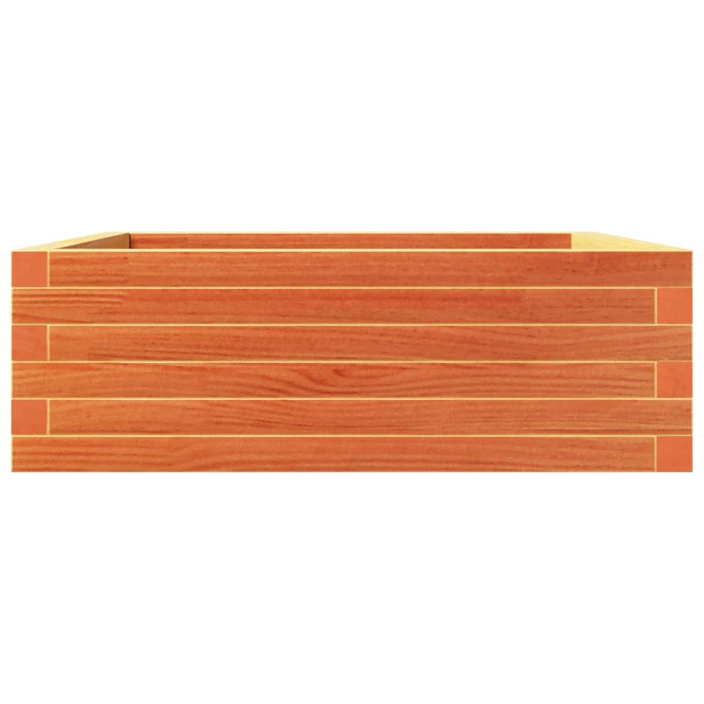 Fioriera Giardino Marrone Cera 70x70x23 cm Legno Massello Pino