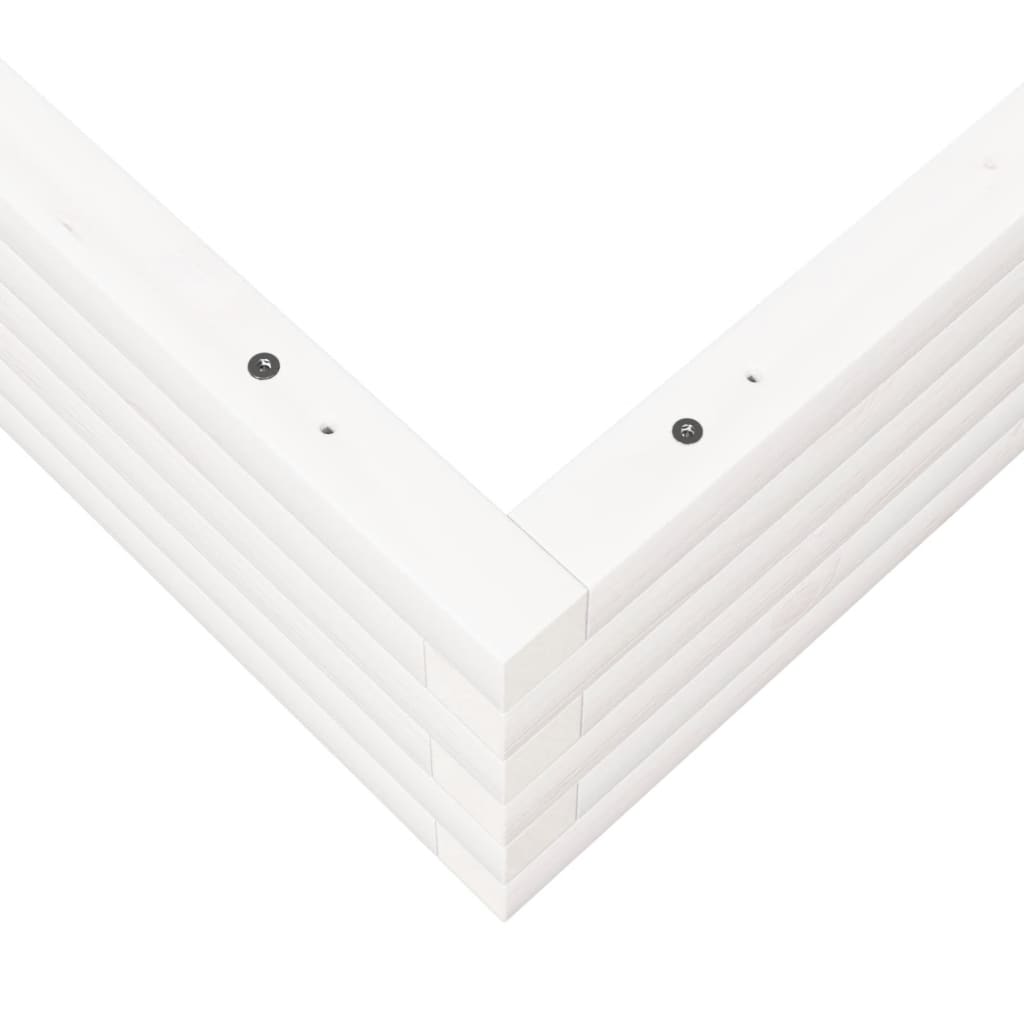 Fioriera da Giardino Bianca 90x90x23 cm Legno Massello di Pino