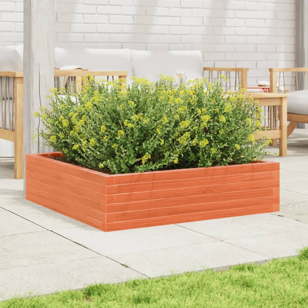 Fioriera Giardino Marrone Cera 90x90x23 cm Legno Massello Pino