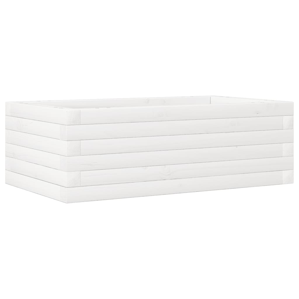 Fioriera da Giardino Bianca 70x40x23 cm Legno Massello di Pino