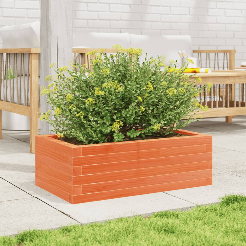 Fioriera Giardino Marrone Cera 70x40x23cm Legno Massello Pino