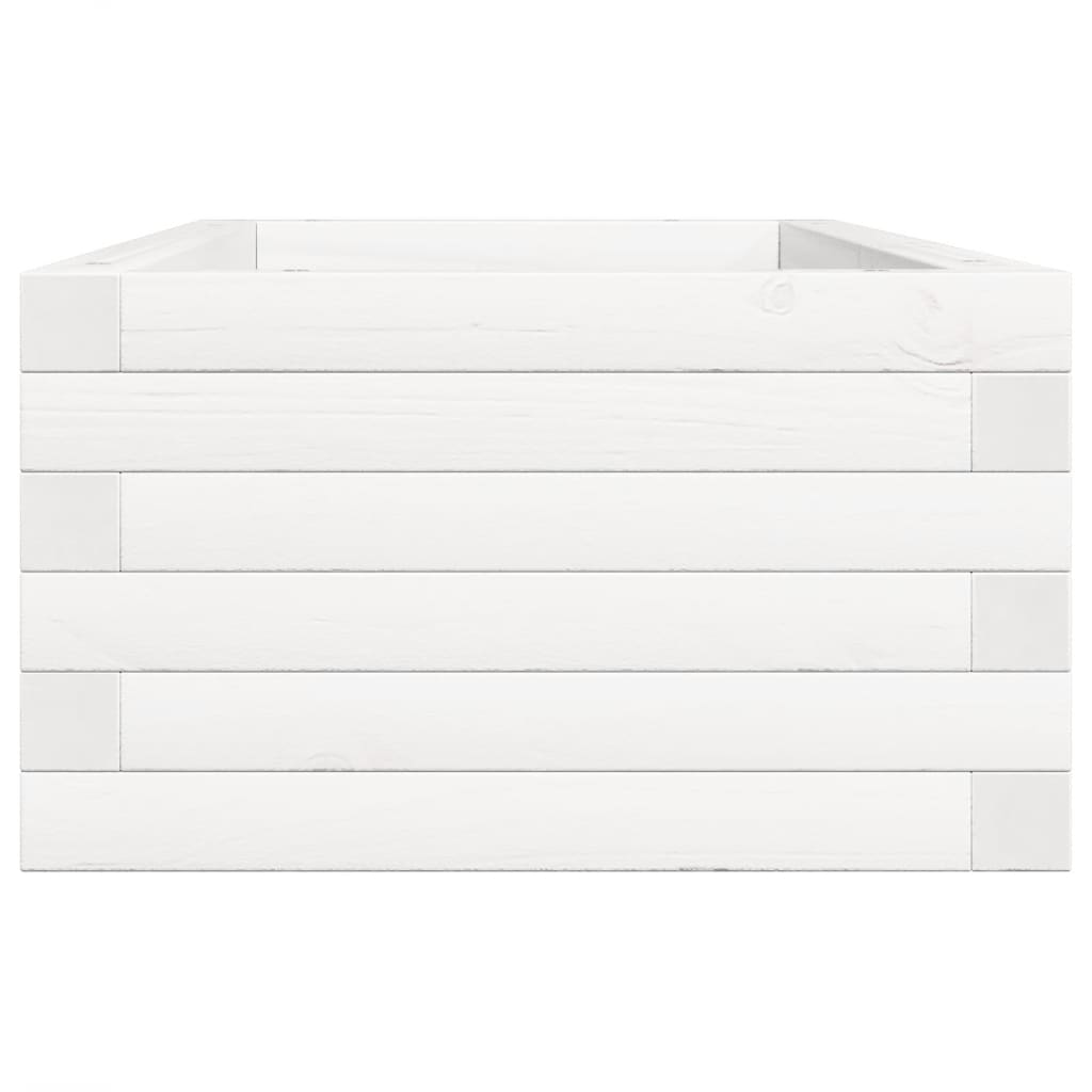 Fioriera da Giardino Bianca 90x40x23 cm Legno Massello di Pino