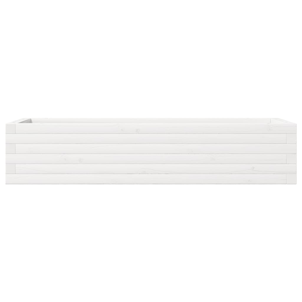 Fioriera da Giardino Bianca 110x40x23 cm Legno Massello di Pino
