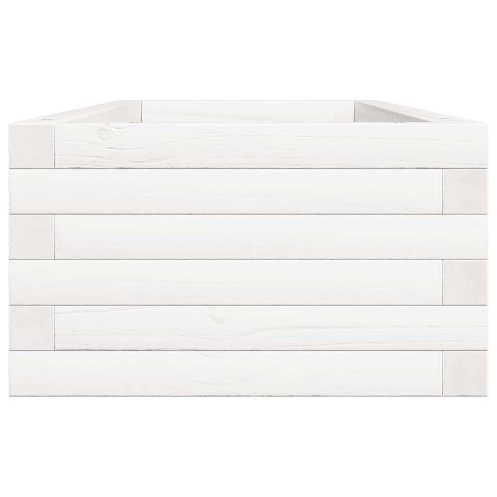Fioriera da Giardino Bianca 110x40x23 cm Legno Massello di Pino