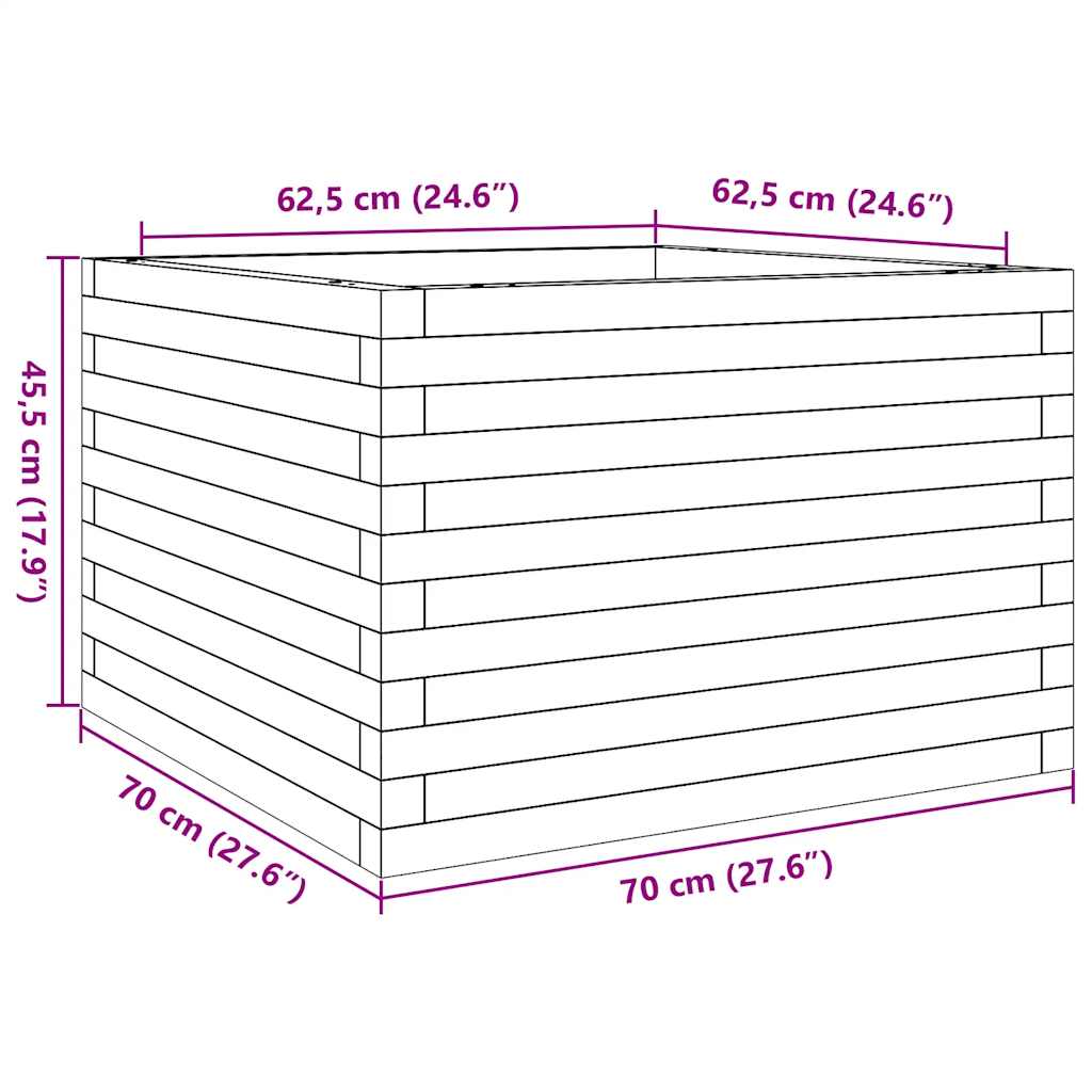 Fioriera da Giardino 70x70x45,5 cm in Legno Massello di Douglas
