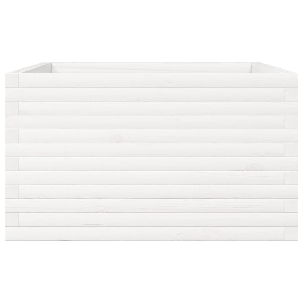 Fioriera da Giardino Bianca 80x80x45,5cm Legno Massello di Pino