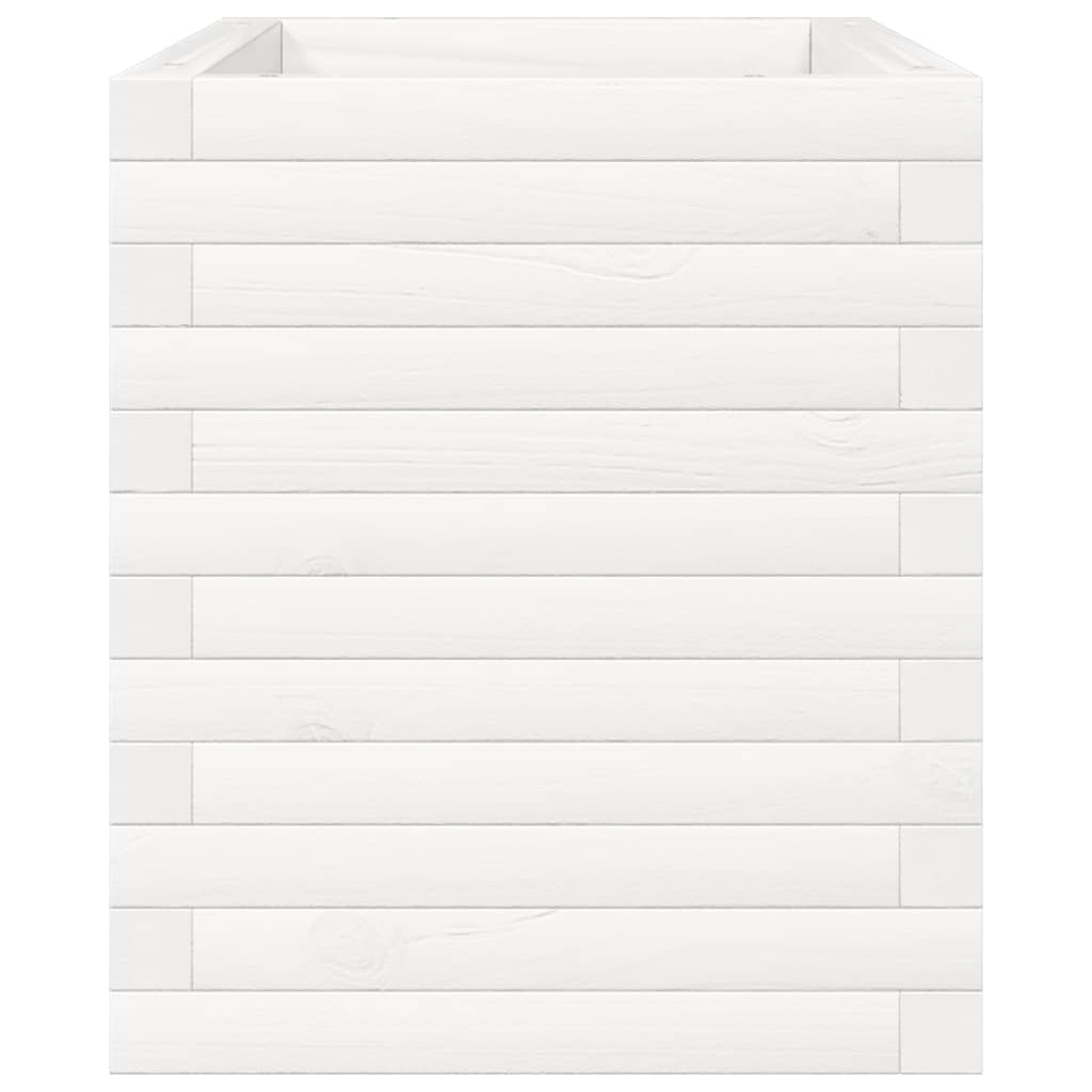 Fioriera da Giardino Bianca 70x40x45,5cm Legno Massello di Pino