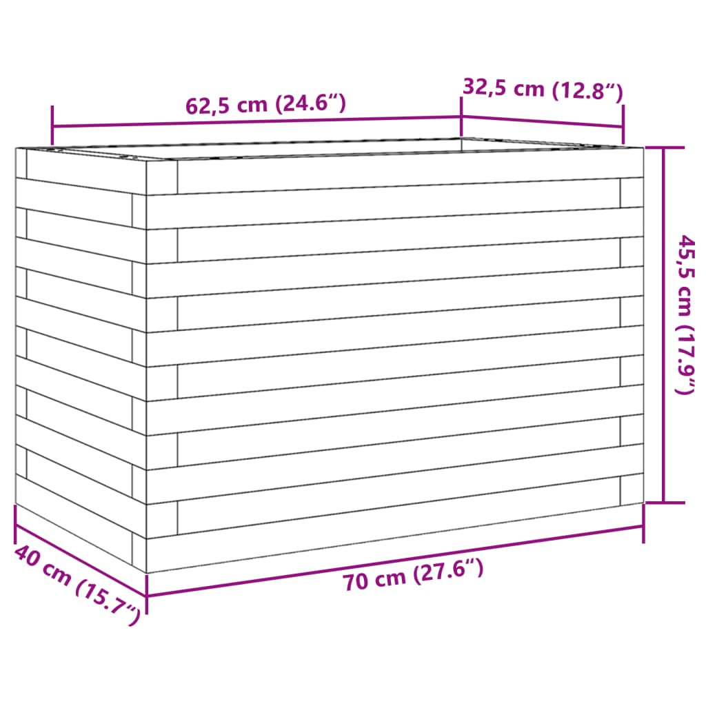 Fioriera da Giardino 70x40x45,5 cm in Legno Massello di Douglas