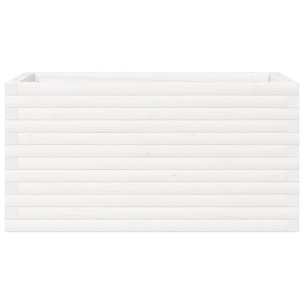 Fioriera da Giardino Bianca 90x40x45,5cm Legno Massello di Pino
