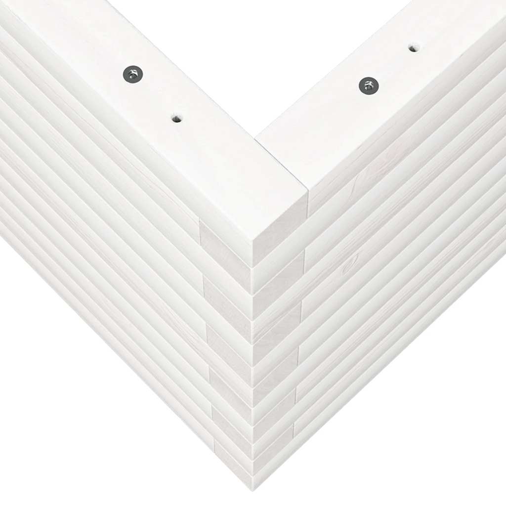 Fioriera da Giardino Bianca 90x40x45,5cm Legno Massello di Pino