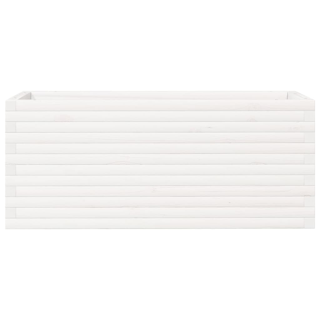 Fioriera da Giardino Bianca 110x40x45,5 cm Legno Massello Pino