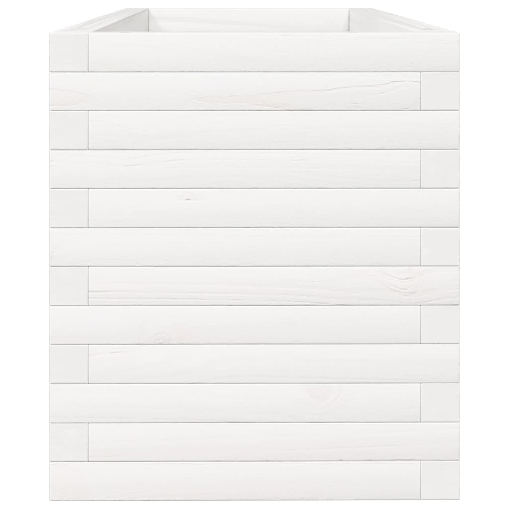 Fioriera da Giardino Bianca 110x40x45,5 cm Legno Massello Pino