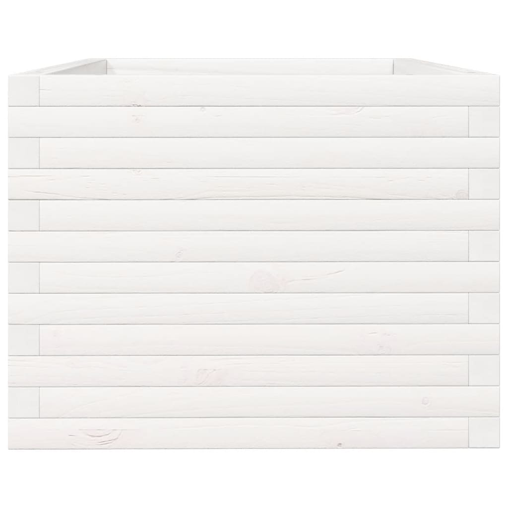 Fioriera da Giardino Bianca 90x60x45,5cm Legno Massello di Pino