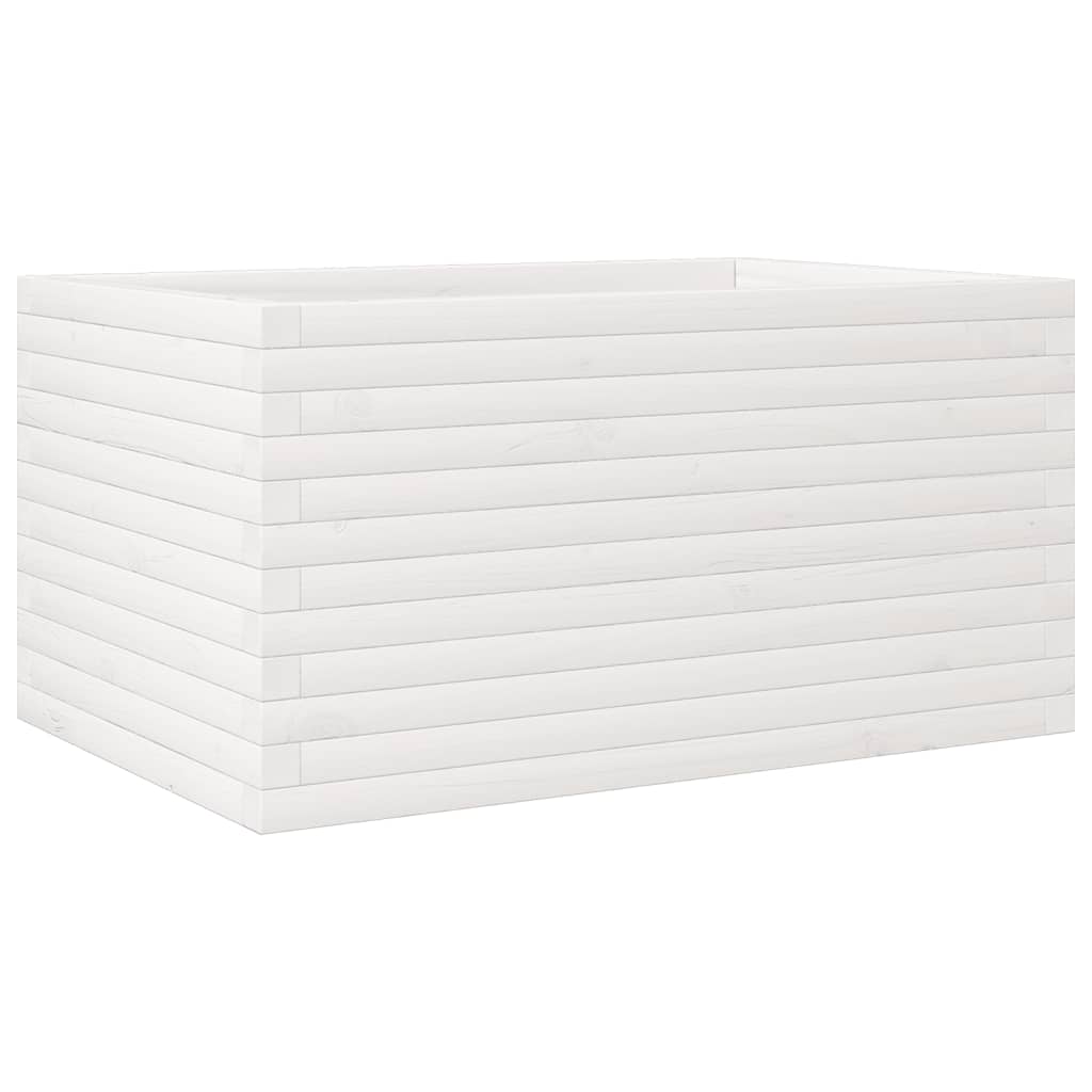 Fioriera da Giardino Bianca 90x60x45,5cm Legno Massello di Pino