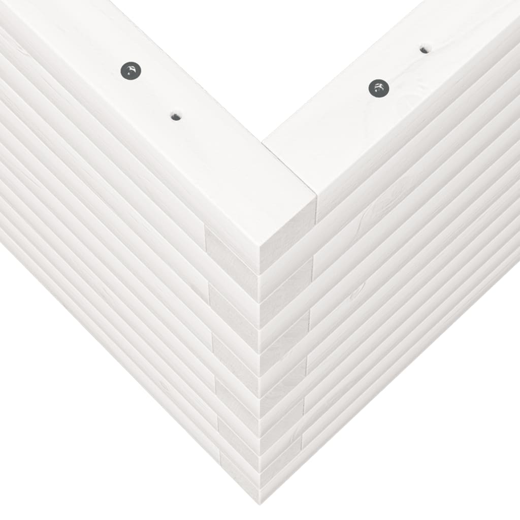 Fioriera da Giardino Bianca 90x60x45,5cm Legno Massello di Pino