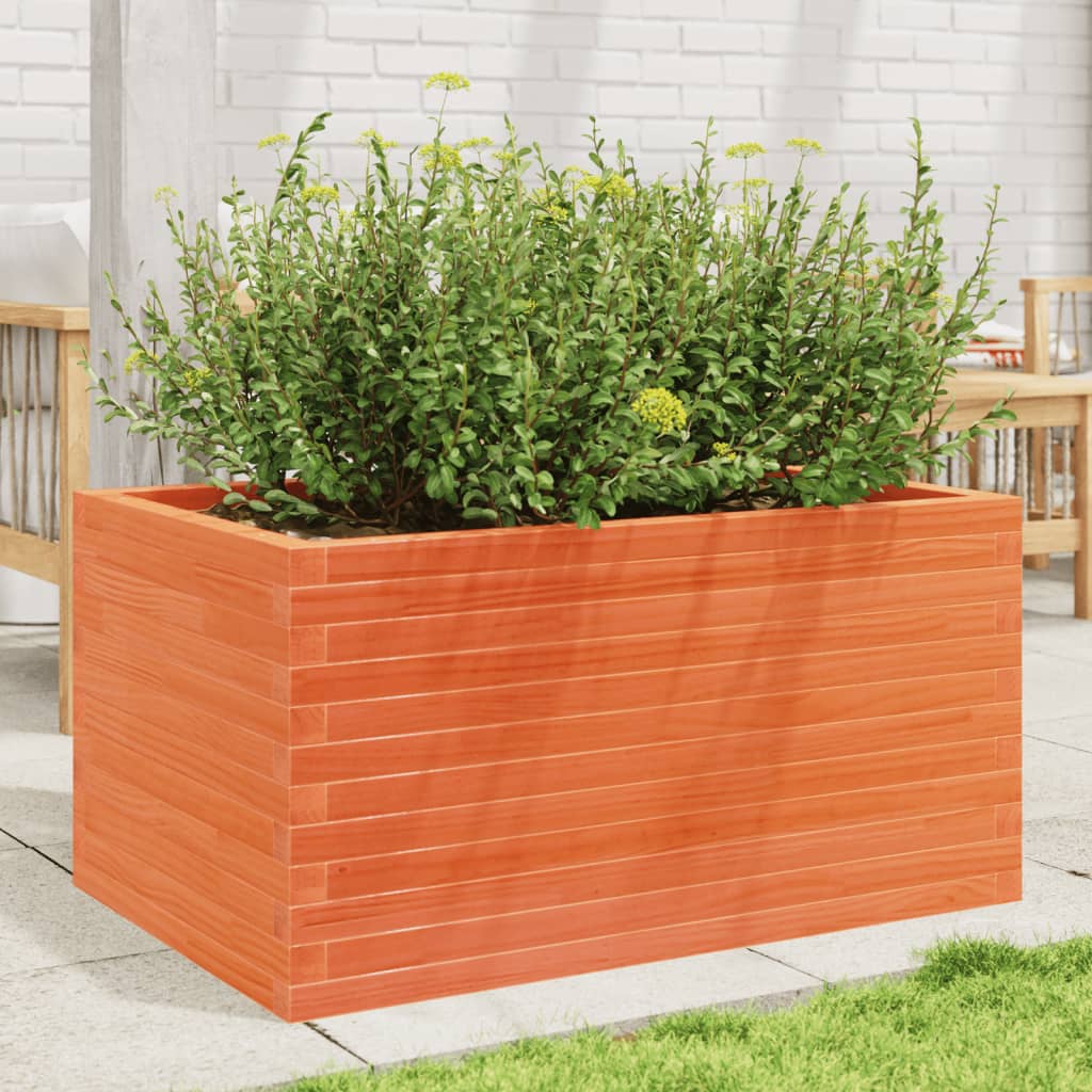 Fioriera Giardino Marrone Cera 90x60x45,5cm Legno Massello Pino