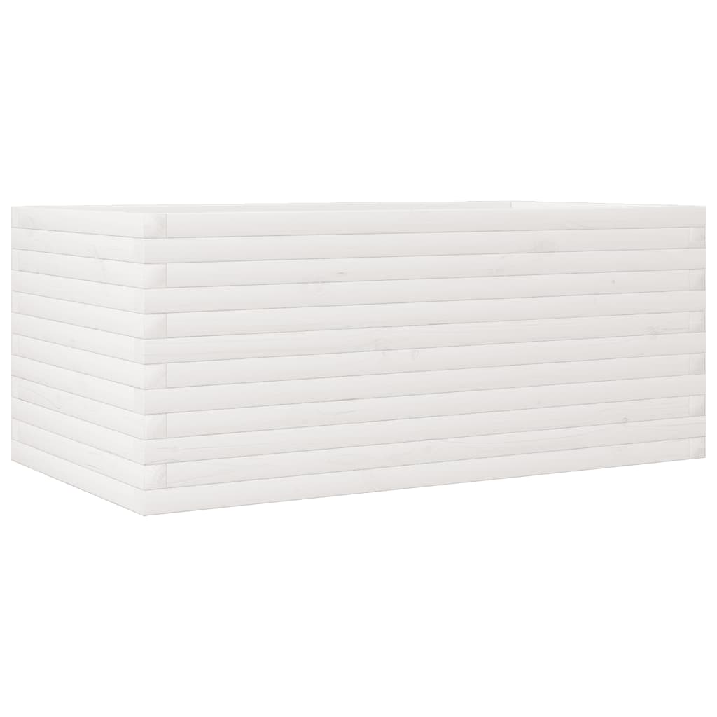 Fioriera da Giardino Bianca 110x60x45,5 cm Legno Massello Pino
