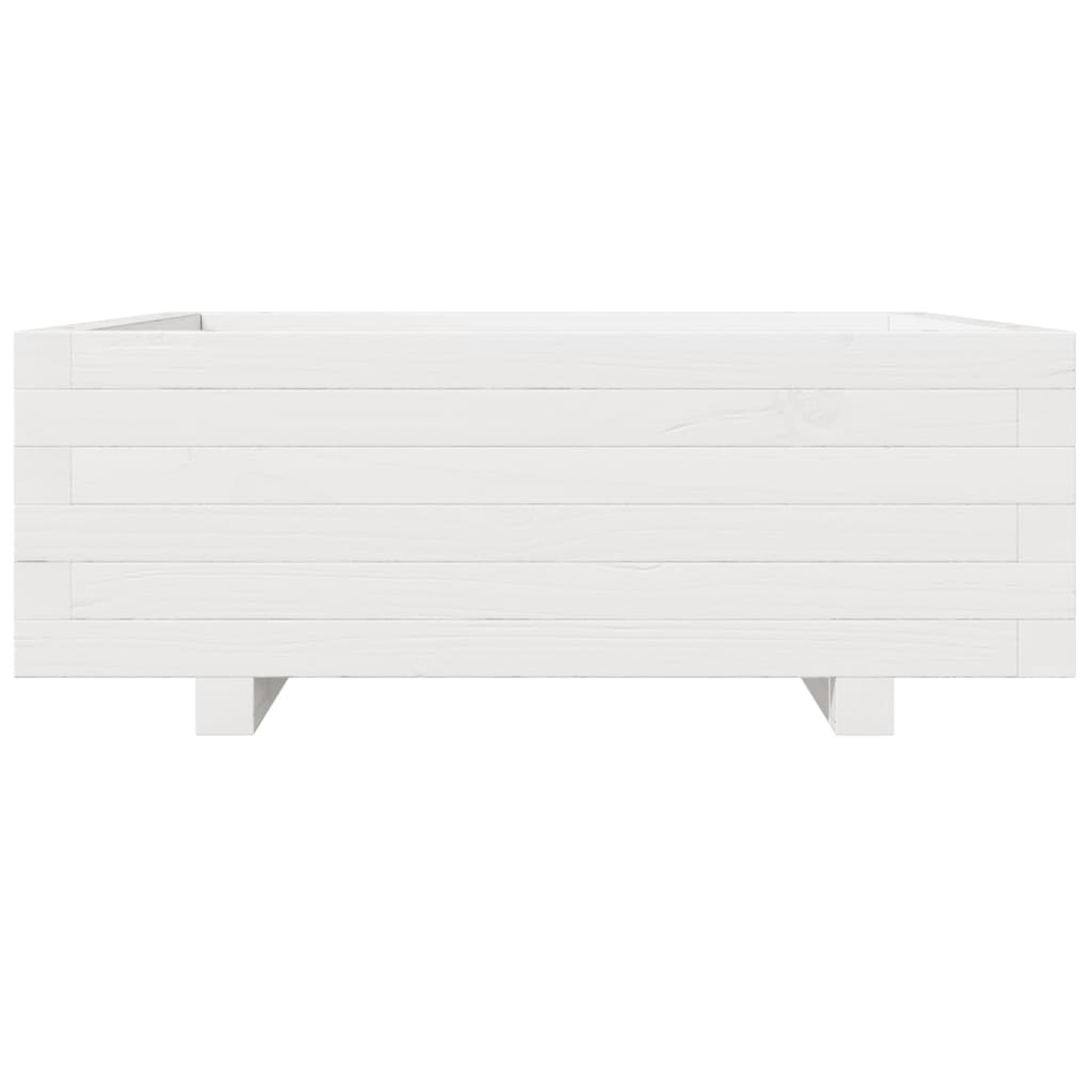 Fioriera da Giardino Bianca 70x70x26,5cm Legno Massello di Pino