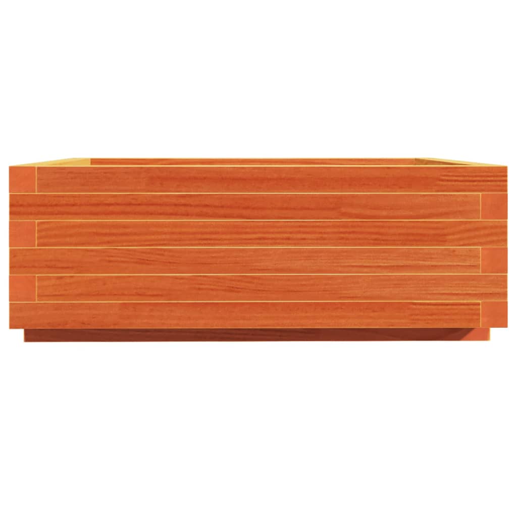 Fioriera Giardino Marrone Cera 70x70x26,5cm Legno Massello Pino