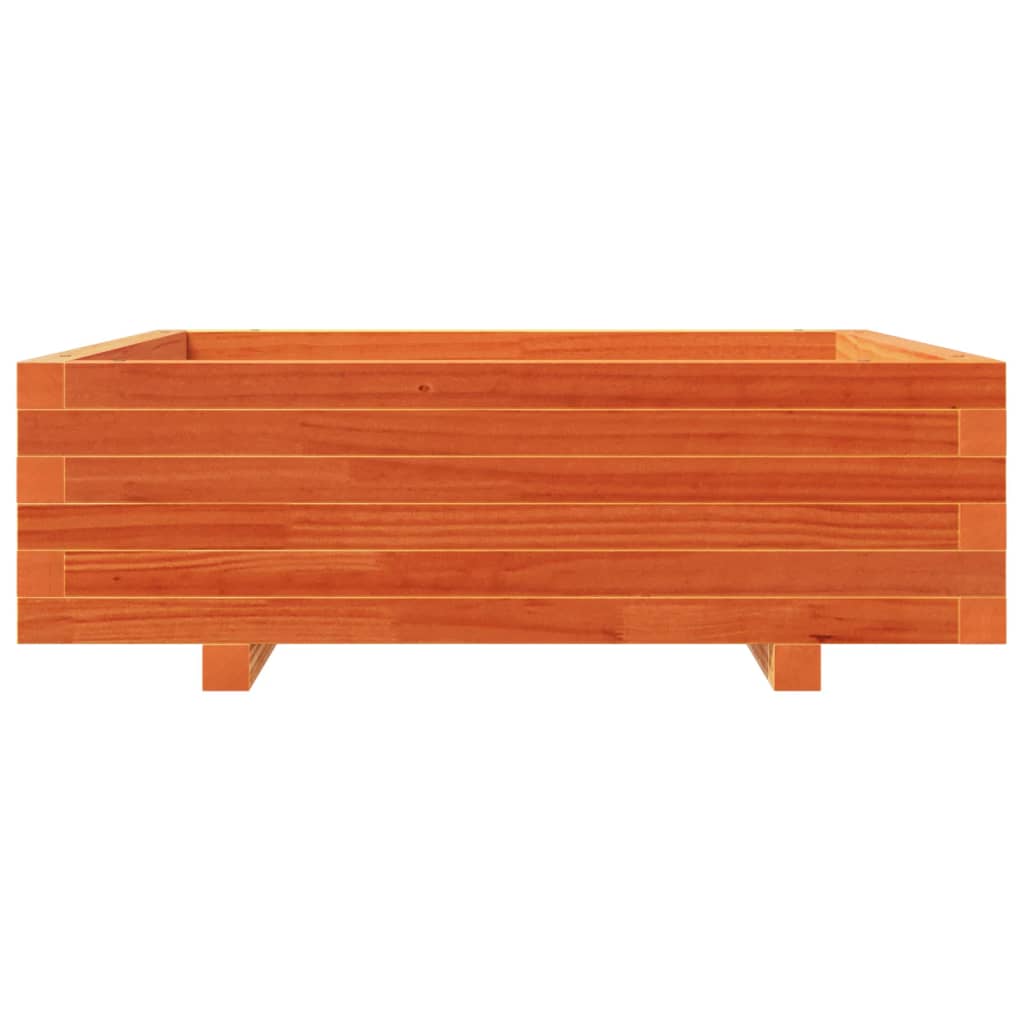 Fioriera Giardino Marrone Cera 80x80x26,5cm Legno Massello Pino