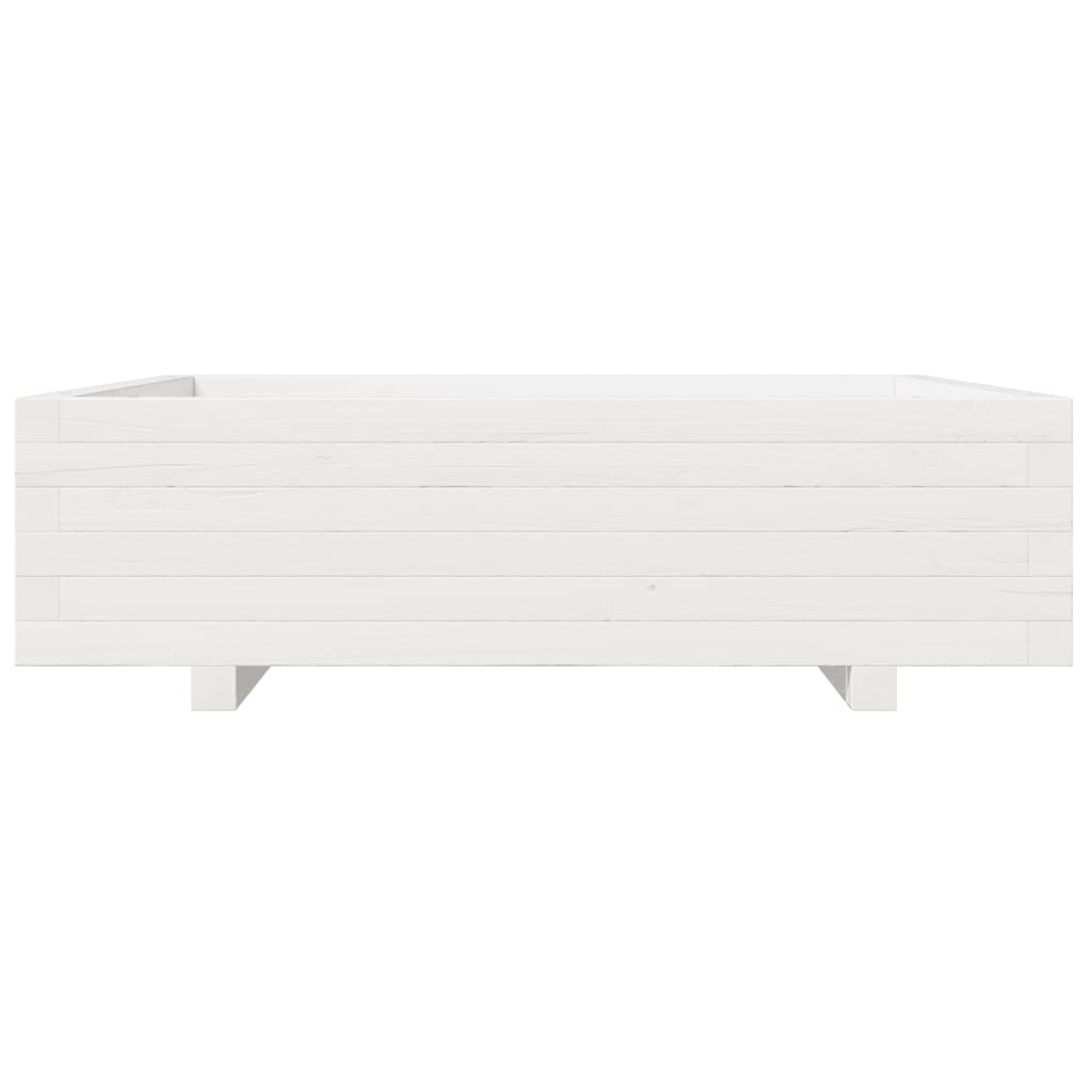Fioriera da Giardino Bianca 90x90x26,5cm Legno Massello di Pino