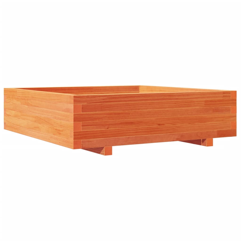 Fioriera Giardino Marrone Cera 90x90x26,5cm Legno Massello Pino