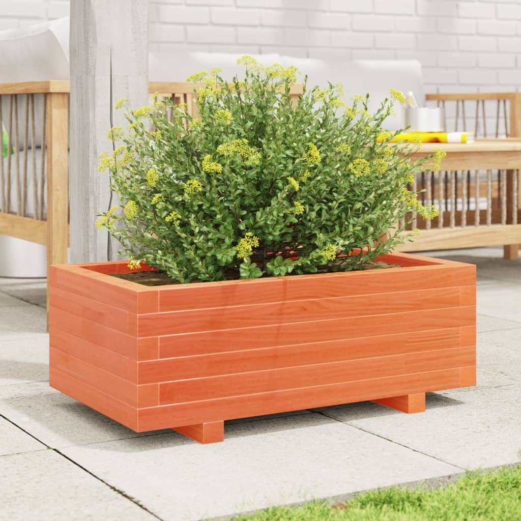Fioriera Giardino Marrone Cera 70x40x26,5cm Legno Massello Pino