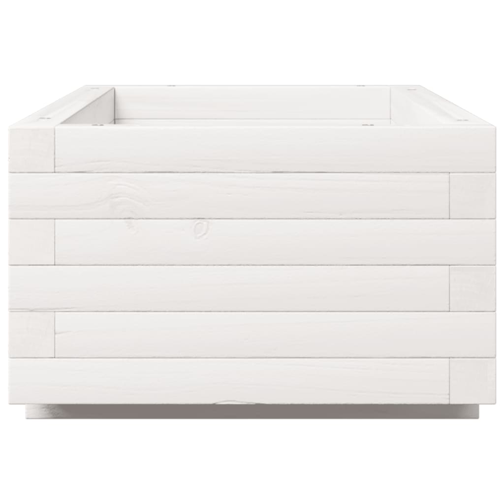 Fioriera da Giardino Bianca 90x40x26,5cm Legno Massello di Pino