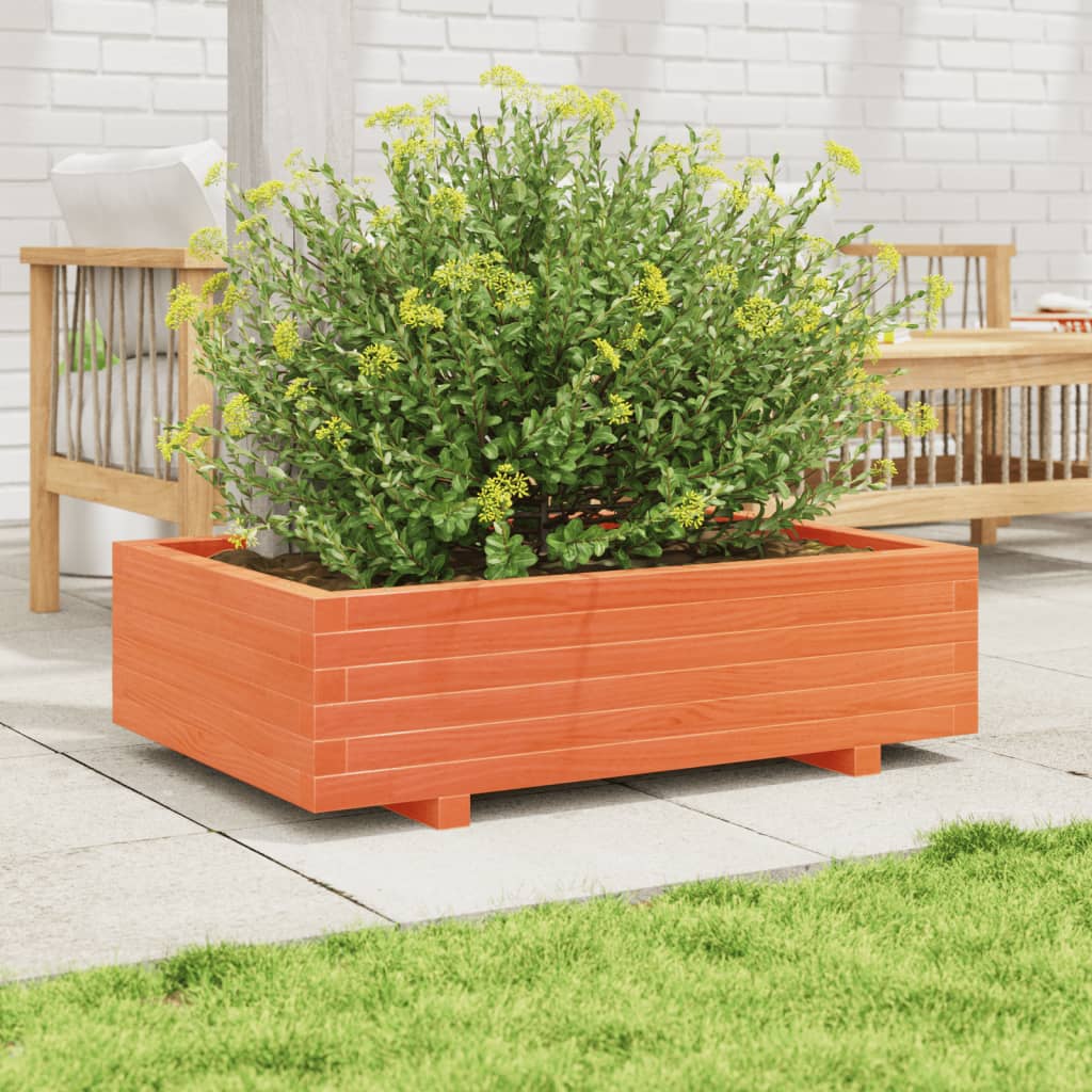 Fioriera Giardino Marrone Cera 90x60x26,5cm Legno Massello Pino