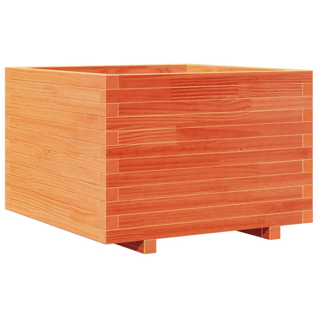 Fioriera Giardino Marrone Cera 70x70x49,5cm Legno Massello Pino