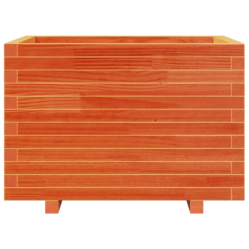 Fioriera Giardino Marrone Cera 70x70x49,5cm Legno Massello Pino