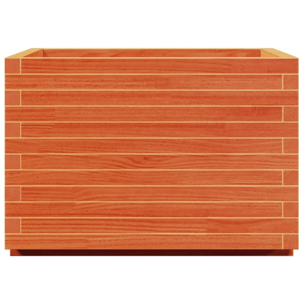 Fioriera Giardino Marrone Cera 70x70x49,5cm Legno Massello Pino