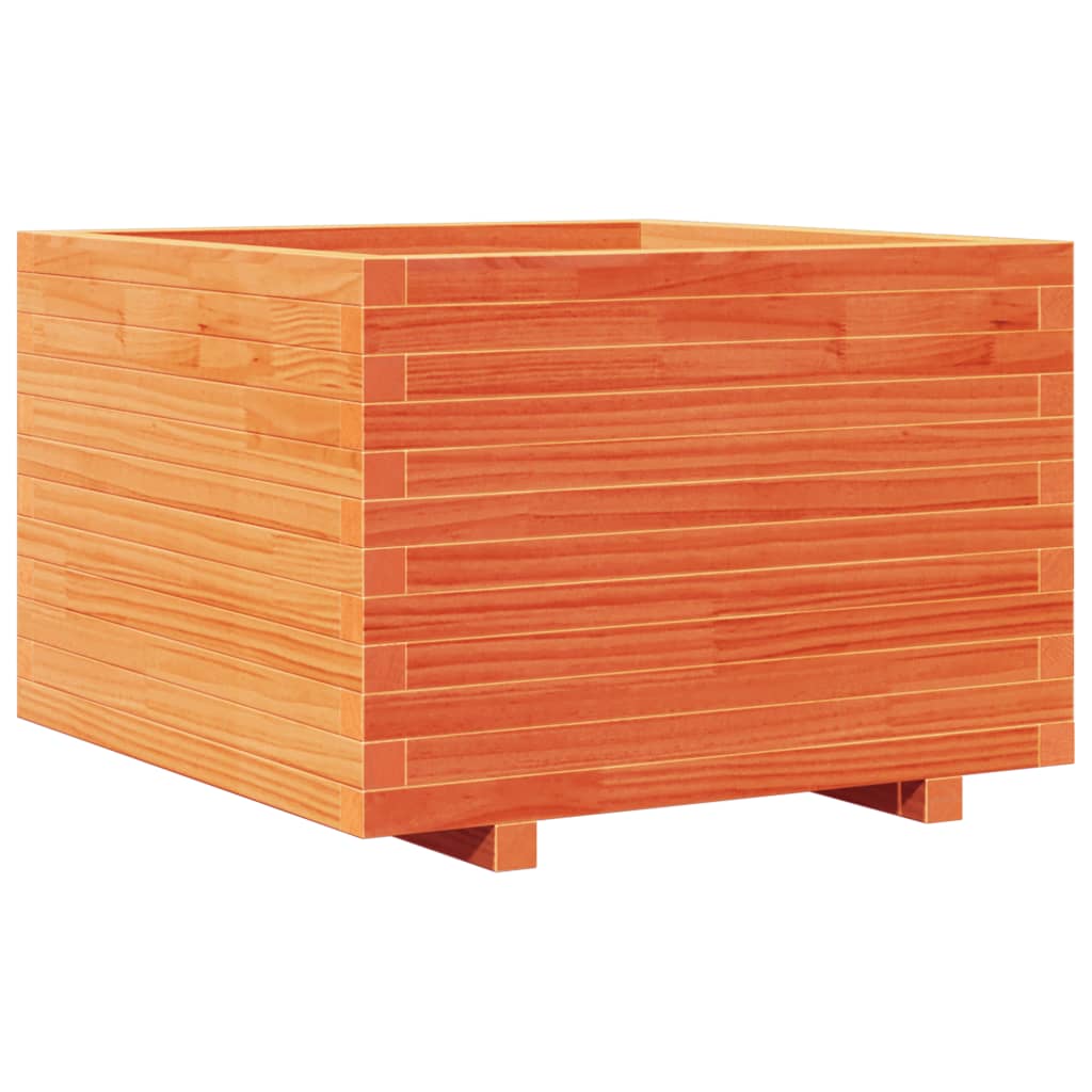 Fioriera Giardino Marrone Cera 70x70x49,5cm Legno Massello Pino