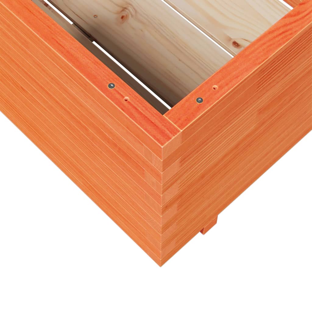 Fioriera Giardino Marrone Cera 70x70x49,5cm Legno Massello Pino