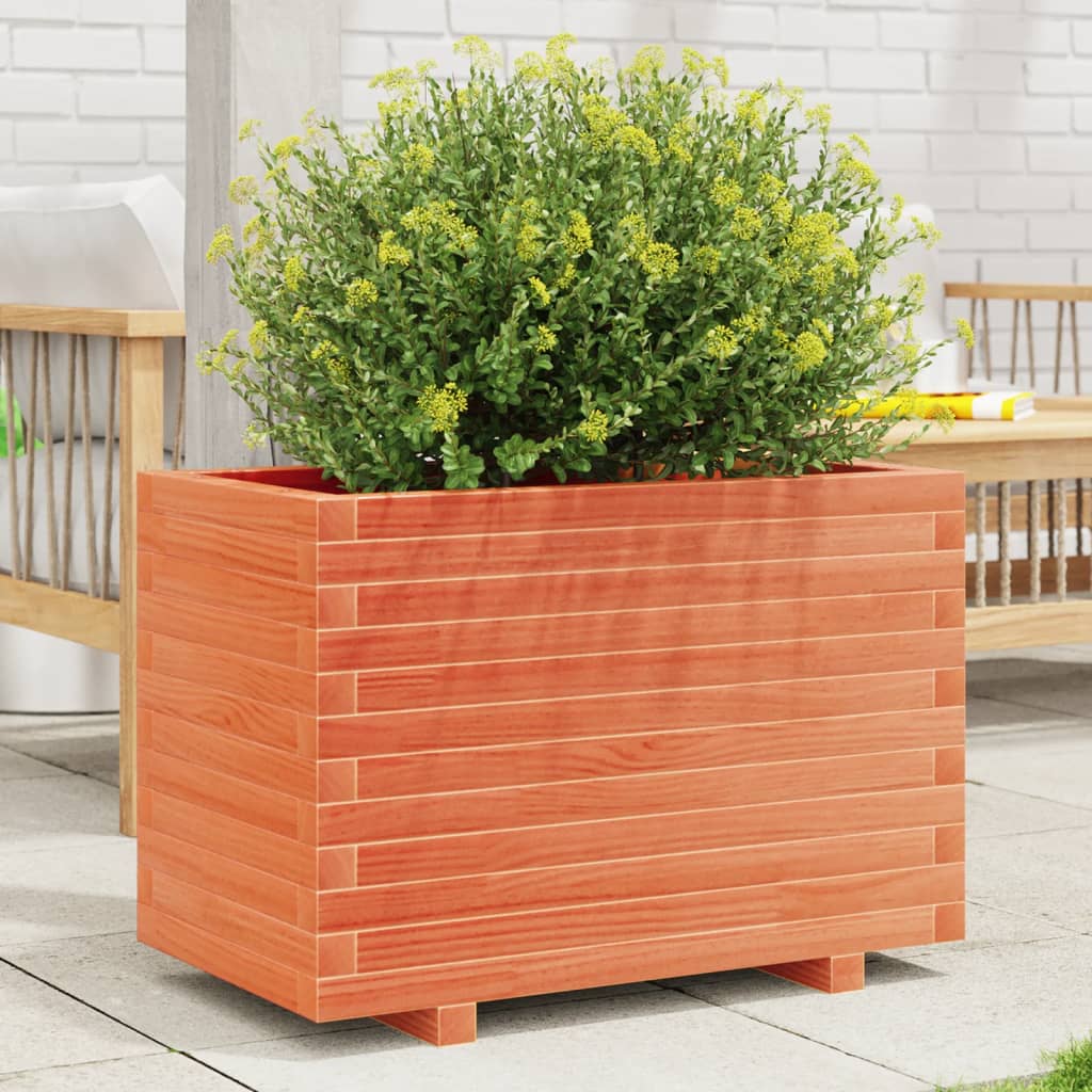Fioriera Giardino Marrone Cera 70x40x49,5cm Legno Massello Pino