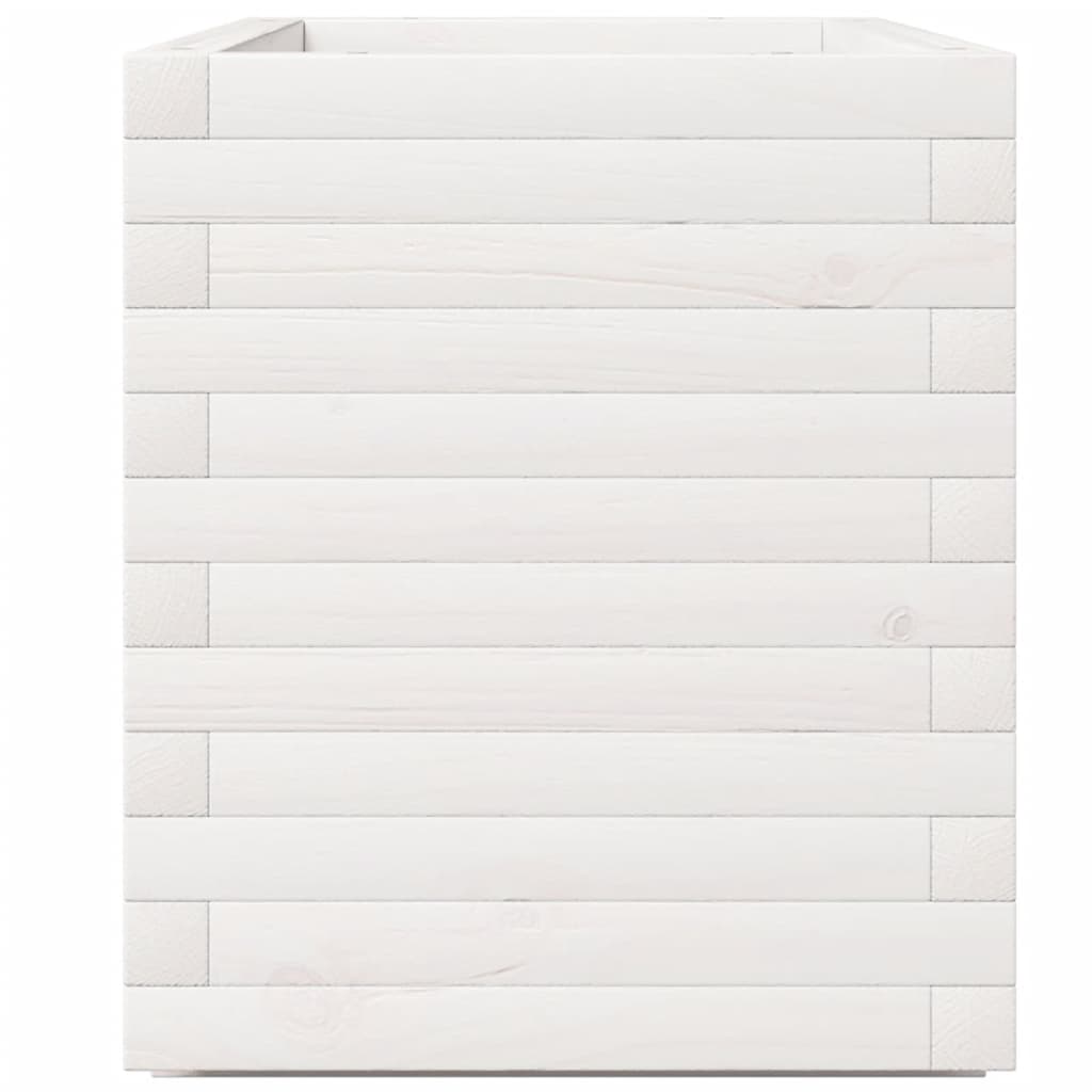 Fioriera da Giardino Bianca 90x40x49,5cm Legno Massello di Pino
