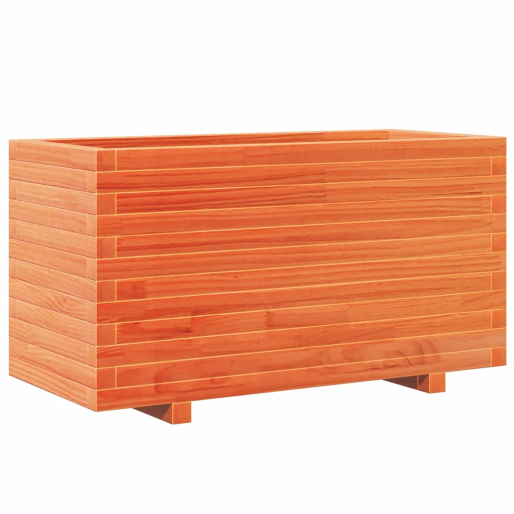Fioriera Giardino Marrone Cera 90x40x49,5cm Legno Massello Pino